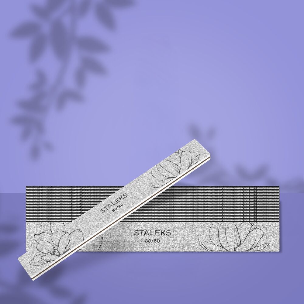 STALEKS PRO STALEKS PRO Straight Jumbo Mineral Nail File EXPERT 20 — 80/80 Grit, 25 Count, 25 count