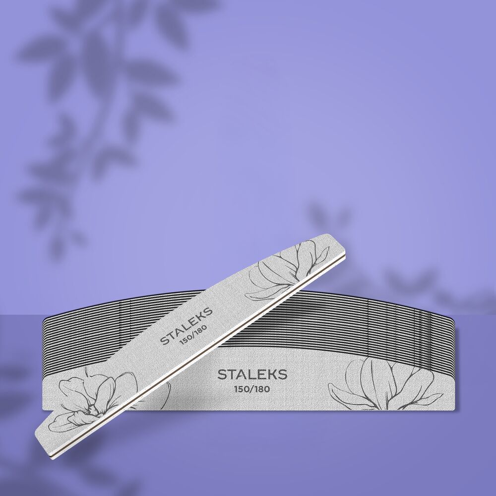 STALEKS PRO STALEKS PRO Crescent Mineral Nail File EXPERT 40 — 150/180 Grit, 25 Count, 25 count