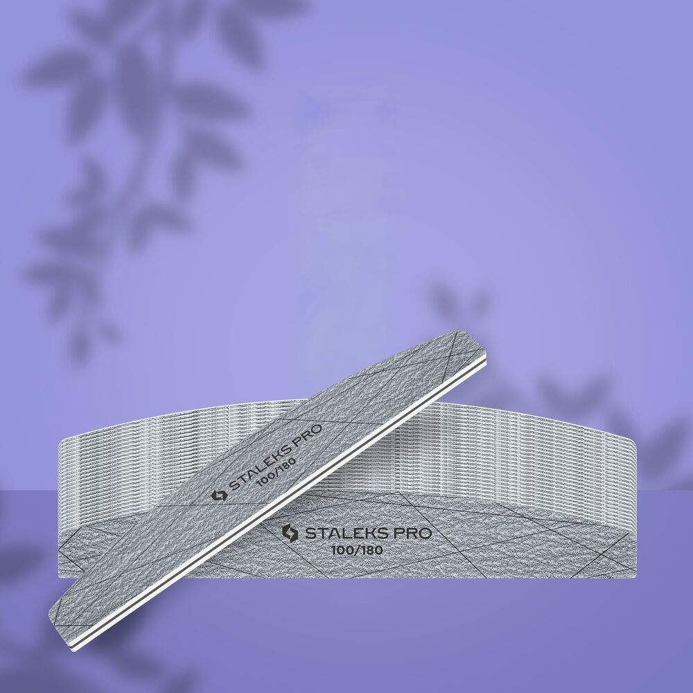 STALEKS PRO STALEKS PRO Crescent Mineral Nail File SMART 40 — 100/180 Grit, 25 Count, 25 count