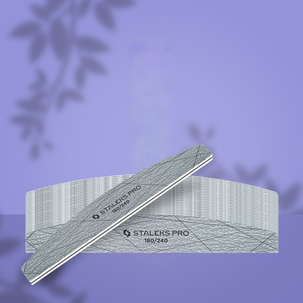STALEKS PRO STALEKS PRO Crescent Mineral Nail File SMART 40 — 180/240 Grit, 25 Count, 25 count